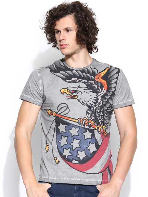 

Ed Hardy Grey Printed T-shirt