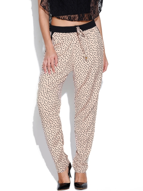 

United Colors of Benetton Beige Printed Casual Trousers