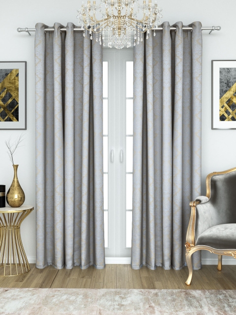 

Aura Blue & Beige Jacquard Single Door Curtain