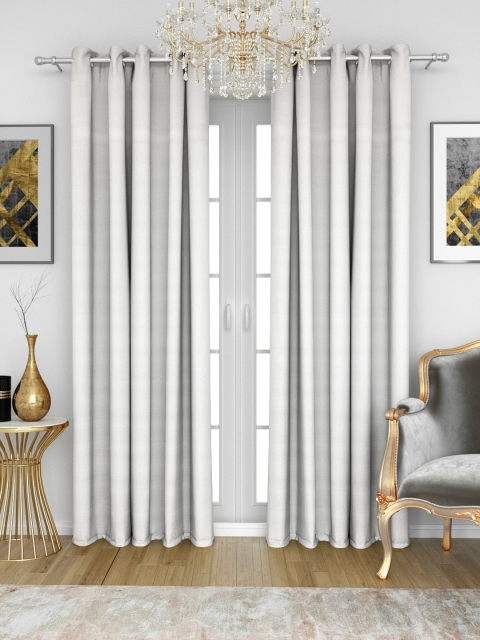 

Aura Off-White Sheer Jacquard Self Striped Single Long Door Curtain