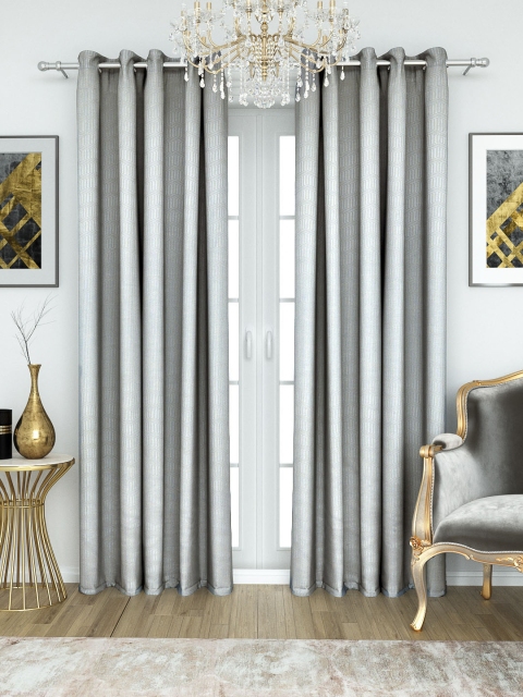 

Aura Blue & Beige Jacquard Single Door Curtain