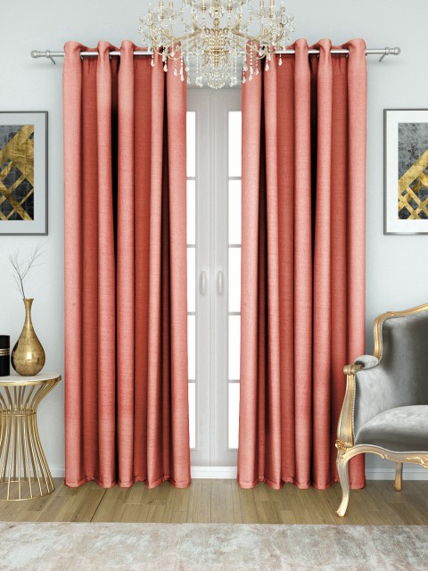 

Aura Rust Orange Single Door Curtain