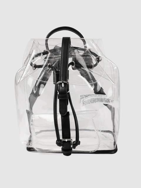 

FOREVER 21 Women Transparent Solid Backpack
