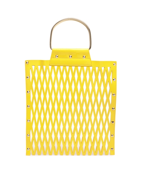 

FOREVER 21 Yellow Solid Handheld Bag