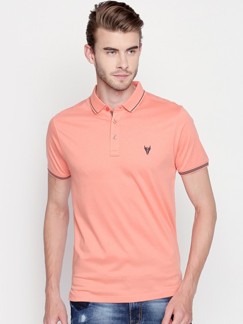 

BLACK BUCK Men Orange Solid Polo Collar T-shirt