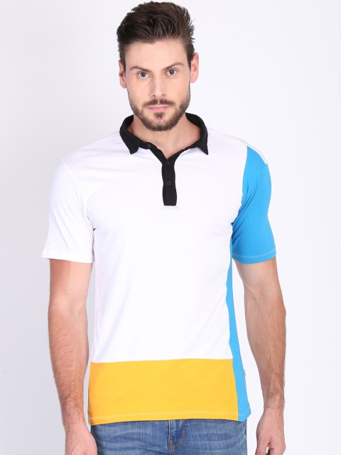 

LA LOFT Men Multicoloured Colourblocked Polo Collar T-shirt, Multi