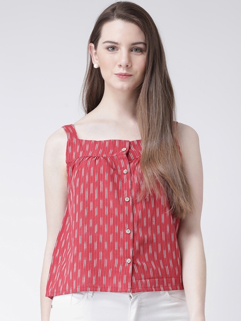 

pinwheel Women Red Striped Top