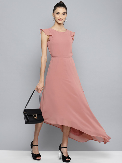

Harpa Women Dusty Pink Solid Maxi Dress