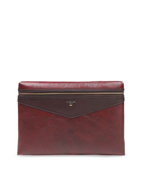 

Da Milano Unisex Maroon Solid Leather Laptop Sleeve