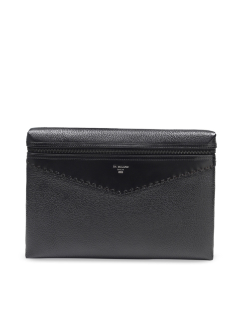 

Da Milano Unisex Black Solid Leather Laptop Sleeve