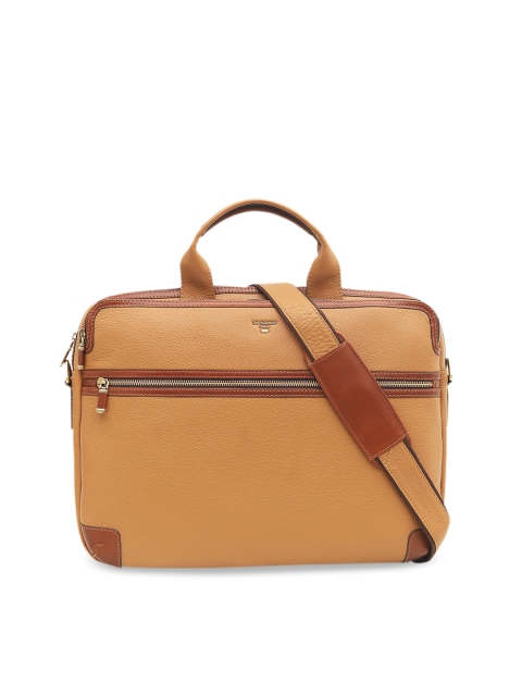 

Da Milano Unisex Brown Solid Leather Laptop Bag