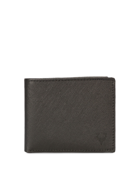 

Allen Solly Men Black Solid Two Fold Leather Wallet