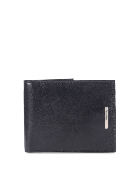 

Allen Solly Men Black Solid Two Fold Leather Wallet