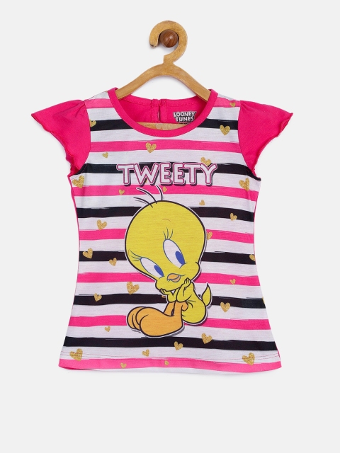 

Eteenz Girls Fuchsia Printed T-Shirt Dress