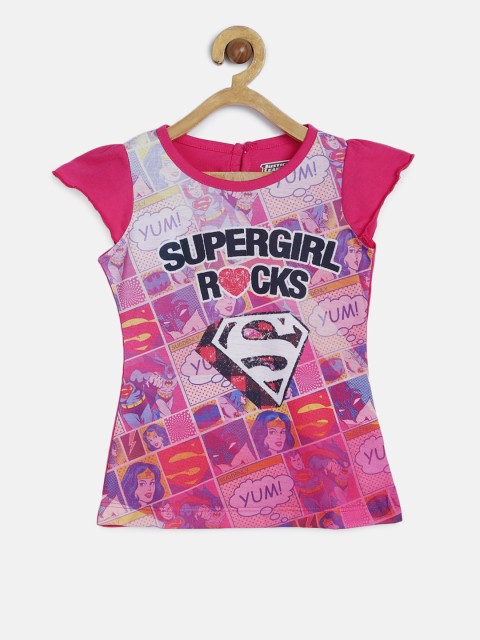 

Eteenz Girls Pink Printed T-shirt Dress