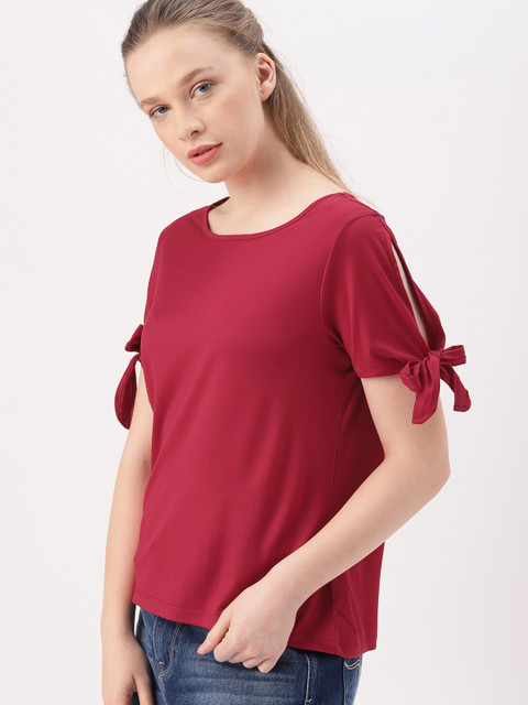 

DressBerry Women Red Solid Top