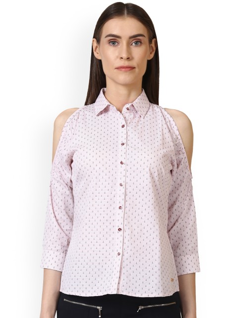 

Park Avenue Women Red Printed Shirt Style Top