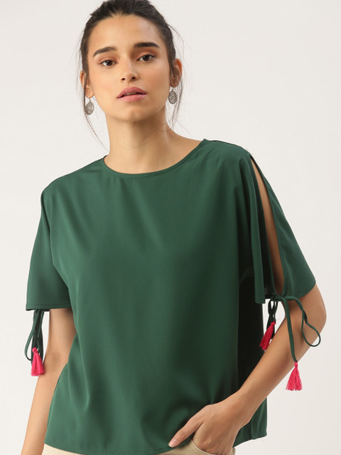 

DressBerry Women Green Solid Top