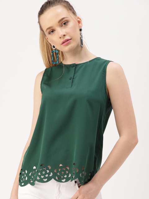 

DressBerry Women Green Solid Top