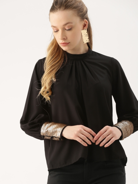 

DressBerry Women Black Solid Regular Top