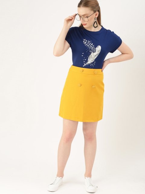 

DressBerry Women Navy Blue Printed Top