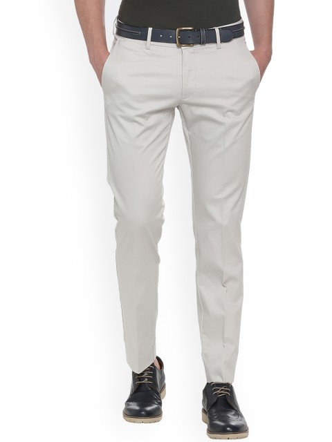 

Allen Solly Men White Slim Fit Solid Regular Trousers