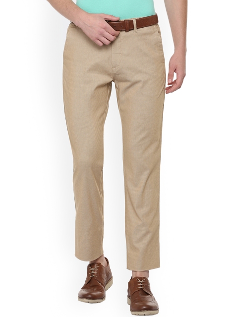 

Allen Solly Men Beige Regular Fit Self Design Regular Trousers