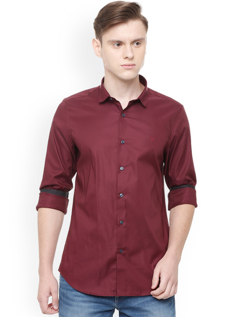 

Allen Solly Men Maroon Slim Fit Solid Casual Shirt