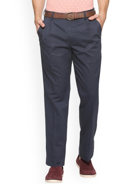

Allen Solly Men Navy Blue Regular Fit Solid Formal Trousers