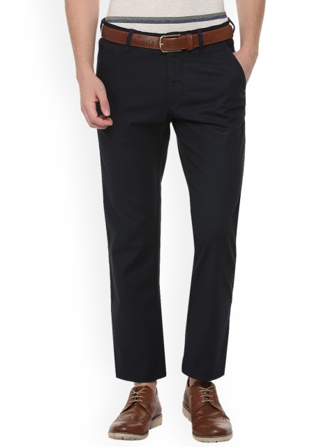 

Allen Solly Men Navy Blue Regular Fit Self Design Regular Trousers