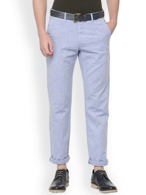 

Allen Solly Men Blue Regular Fit Self Design Regular Trousers