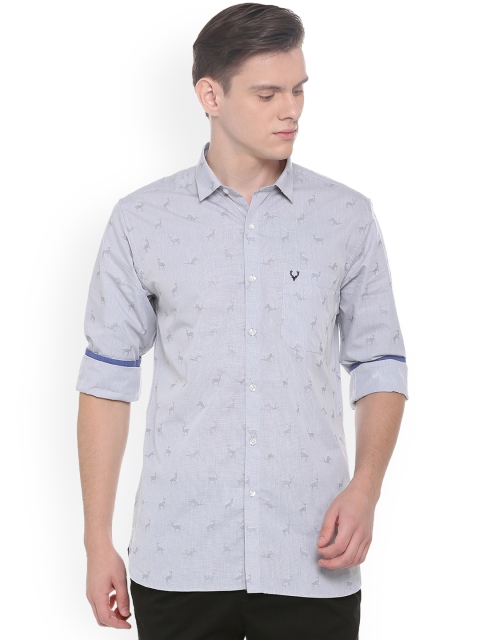 

Allen Solly Men Grey Regular Fit Printed Casual Shirt