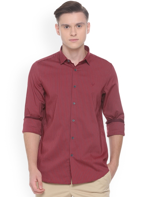 

Allen Solly Men Red Slim Fit Striped Casual Shirt