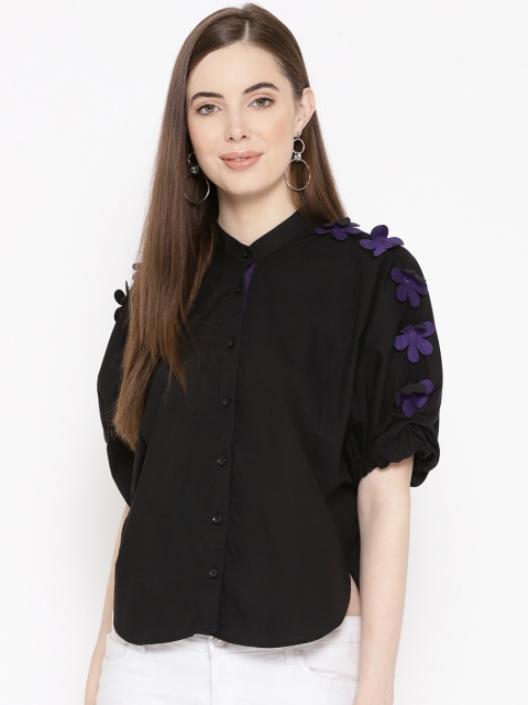 

Miss Bennett Women Black Regular Fit Solid Casual Shirt