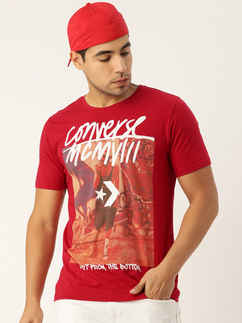 

Converse Men Red Printed Round Neck T-shirt