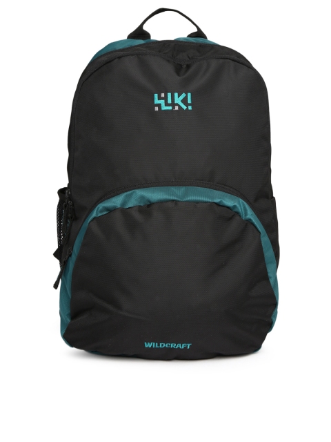 

Wiki by Wildcraft Unisex Black & Teal Green Backie Backpack