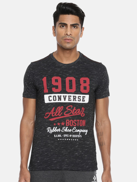 

Converse Men Black Printed Round Neck T-shirt