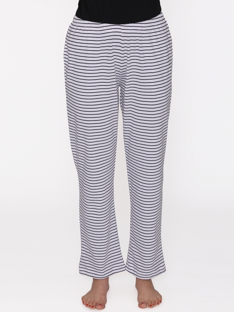 

Clovia Women White & Black Striped Lounge Pants