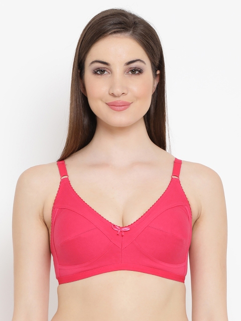 

Clovia Cotton Rich Non-Padded Non-Wired Plus Size Bra, Pink