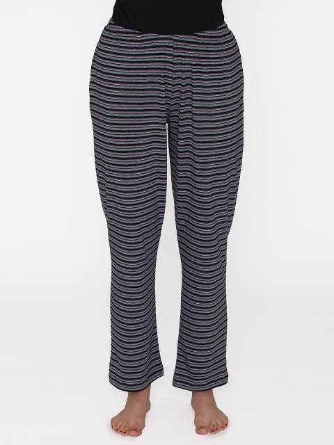 

Clovia Women Grey Striped Pyjamas