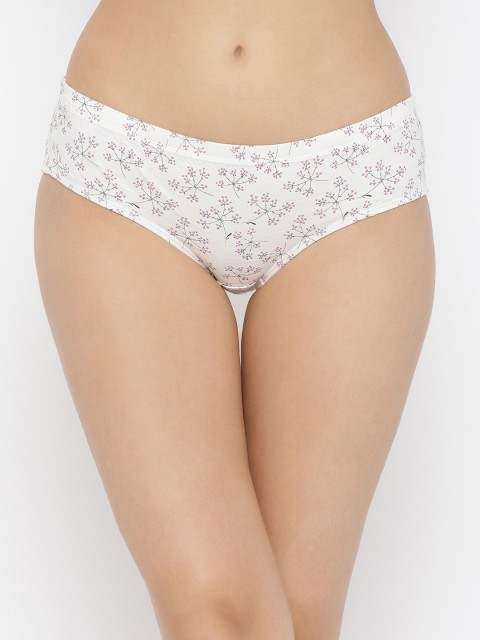 

Clovia Women White Printed Hipster Briefs PN3188P18XL