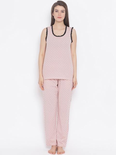 

Clovia Women Pink Printed Night suit LS0428P22XL