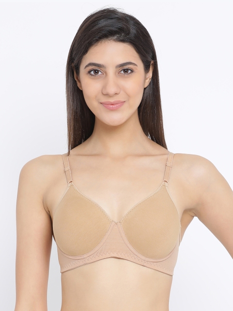 

Clovia Cotton Padded Underwired T-Shirt Bra, Beige