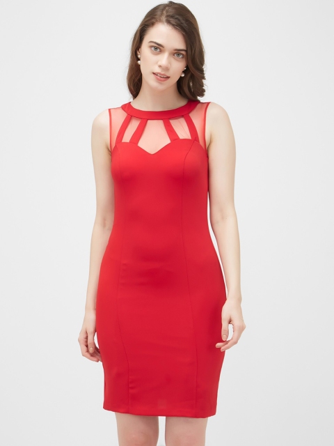 

bebe Women Red Solid Bodycon Dress