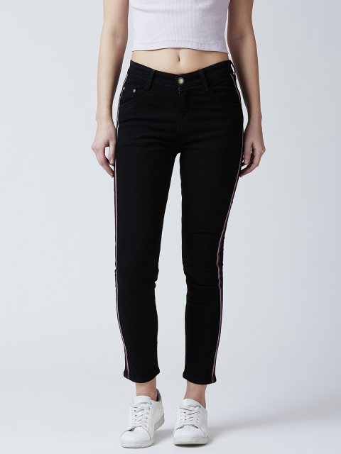 

The Dry State Women Black Slim Fit Mid-Rise Clean Look Jeans