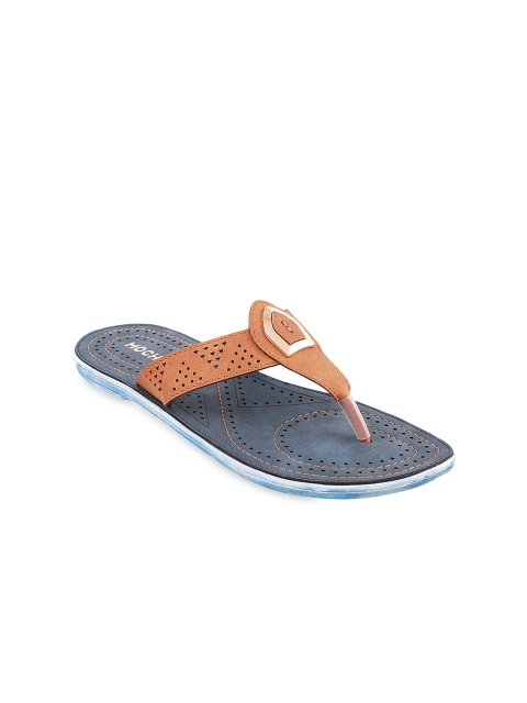

Mochi Women Tan Solid T-Strap Flats