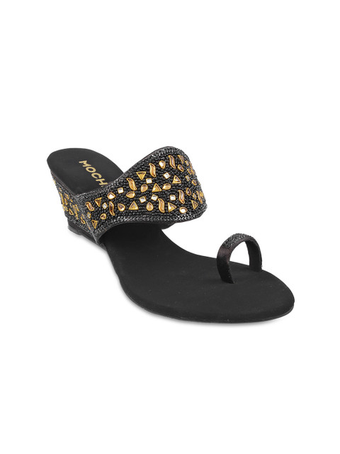 

Mochi Women Black Embellished Sandals