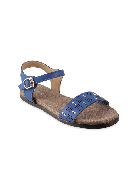 

Mochi Women Blue Solid Open Toe Flats
