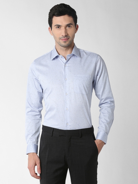 

Peter England Elite Men Blue Slim Fit Printed Formal Shirt