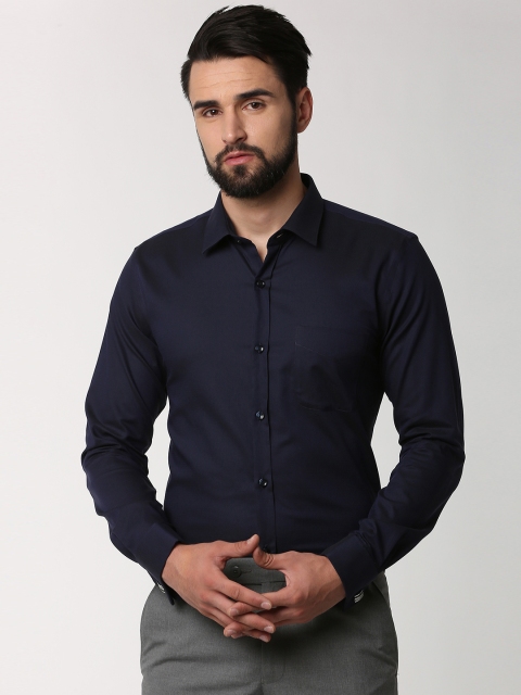 

Peter England Elite Men Navy Blue Slim Fit Solid Formal Shirt